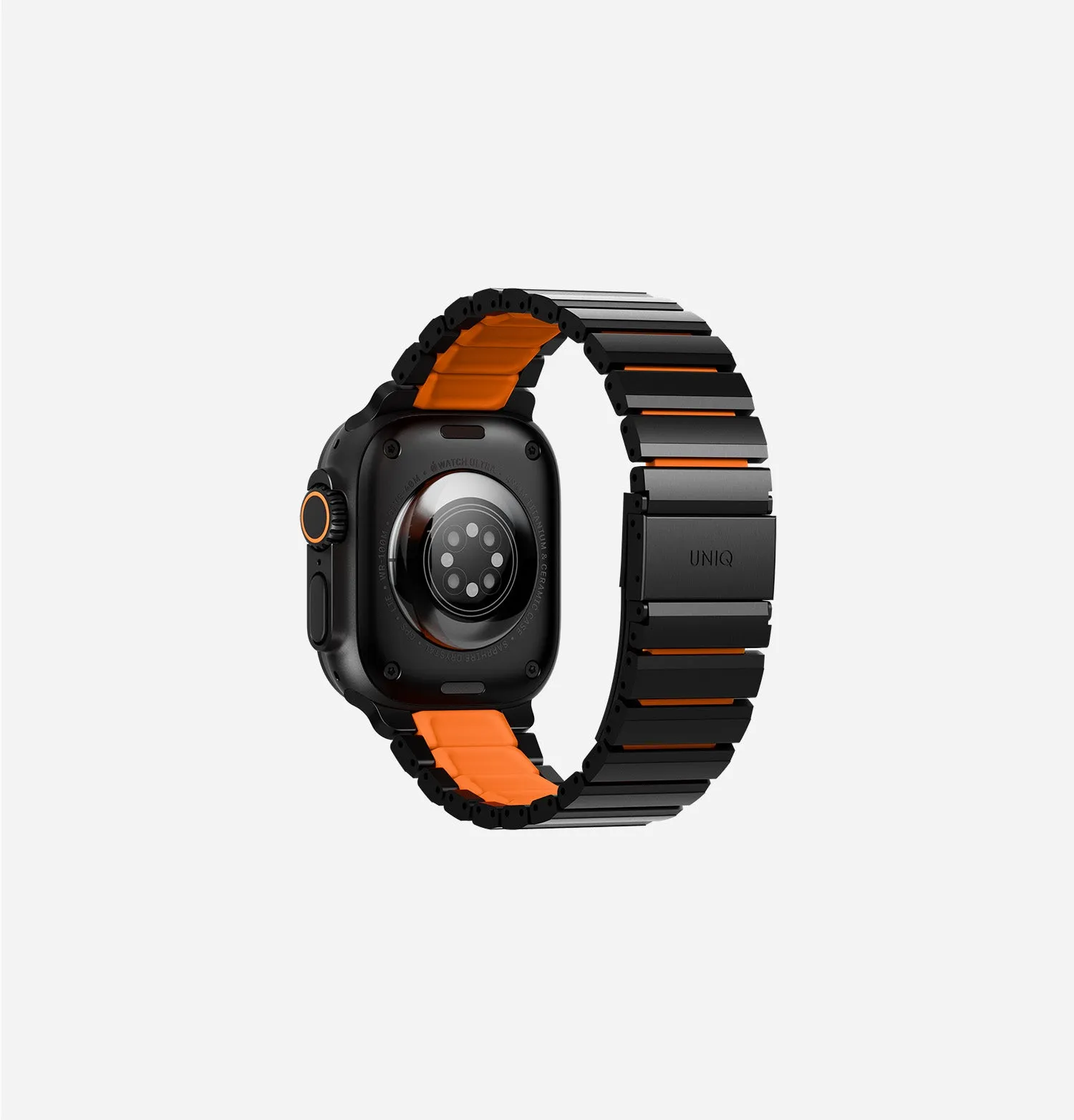 Ремешок UNIQ Strova Flex для Apple Watch 49/46/45/44 мм, черный / оранжевый (Midnightblack Voltorange)photo2