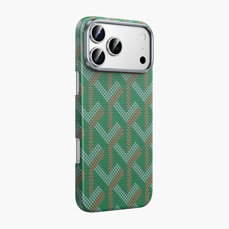 Чехол защитный KEEPHONE KEVLAR PRAGUE для iPhone 17 Pro Max / iPhone 18 Pro Max, зеленыйphoto0