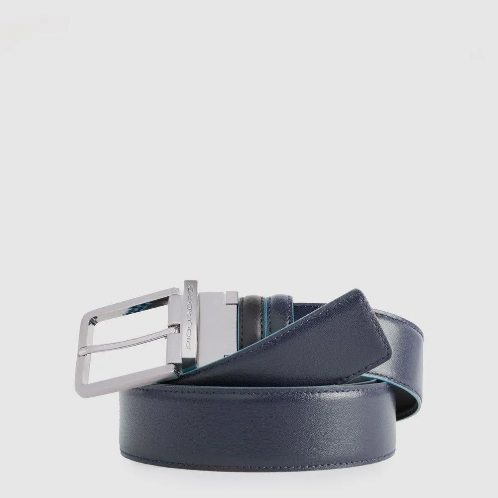 Ремень Piquadro Blue Square CU2619B2/NBLU2, черный/темно-синий (двусторонний)photo3