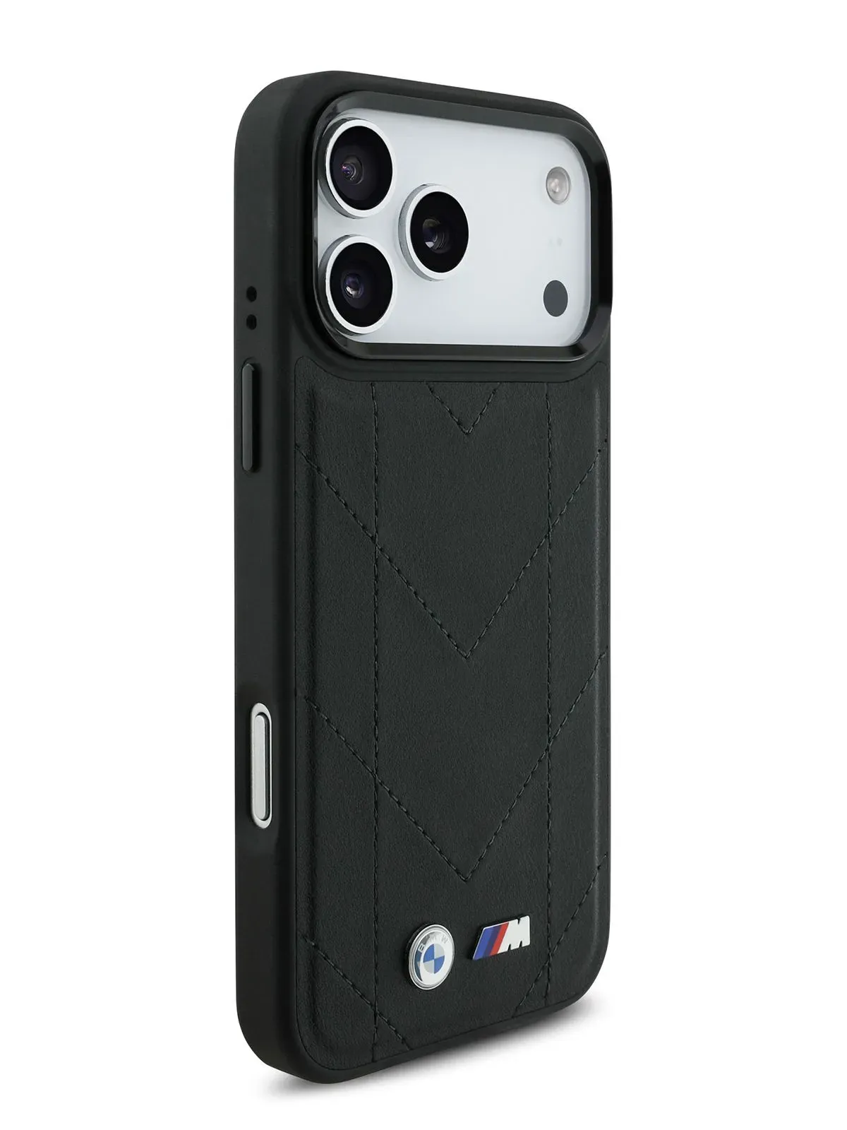 Чехол BMW на iPhone 17 Pro Max, PU Quilted MagSafe, из стеганой экокожи, с металлическим логотипом и рамкой для камеры, M-series, черныйphoto0