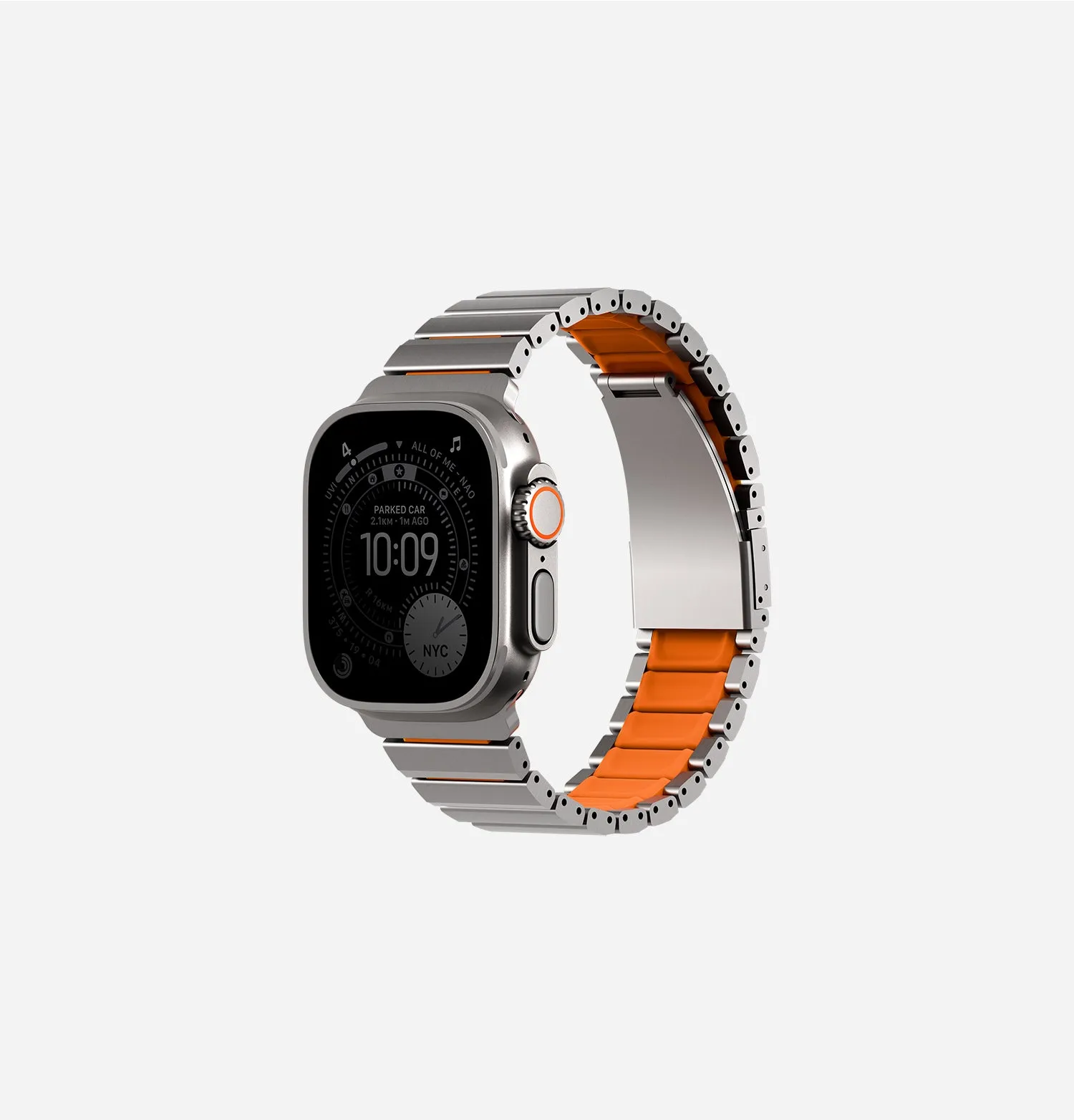 Ремешок UNIQ Strova Flex для Apple Watch 49/46/45/44 мм, черный / оранжевый (Midnightblack Voltorange)photo8