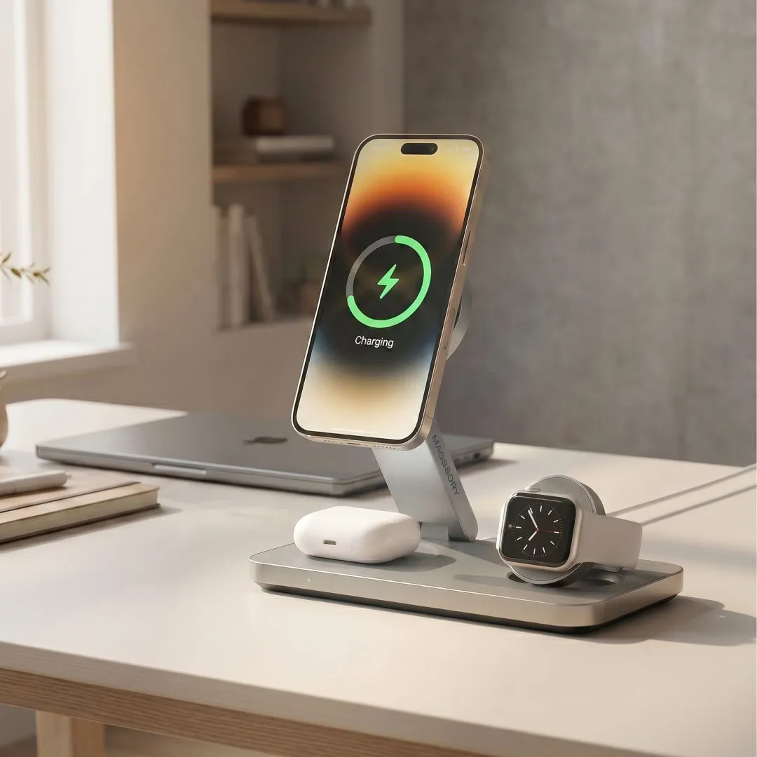 Зарядная станция 3 в 1 Magssory Yoga для Apple Qi2 Titanphoto10