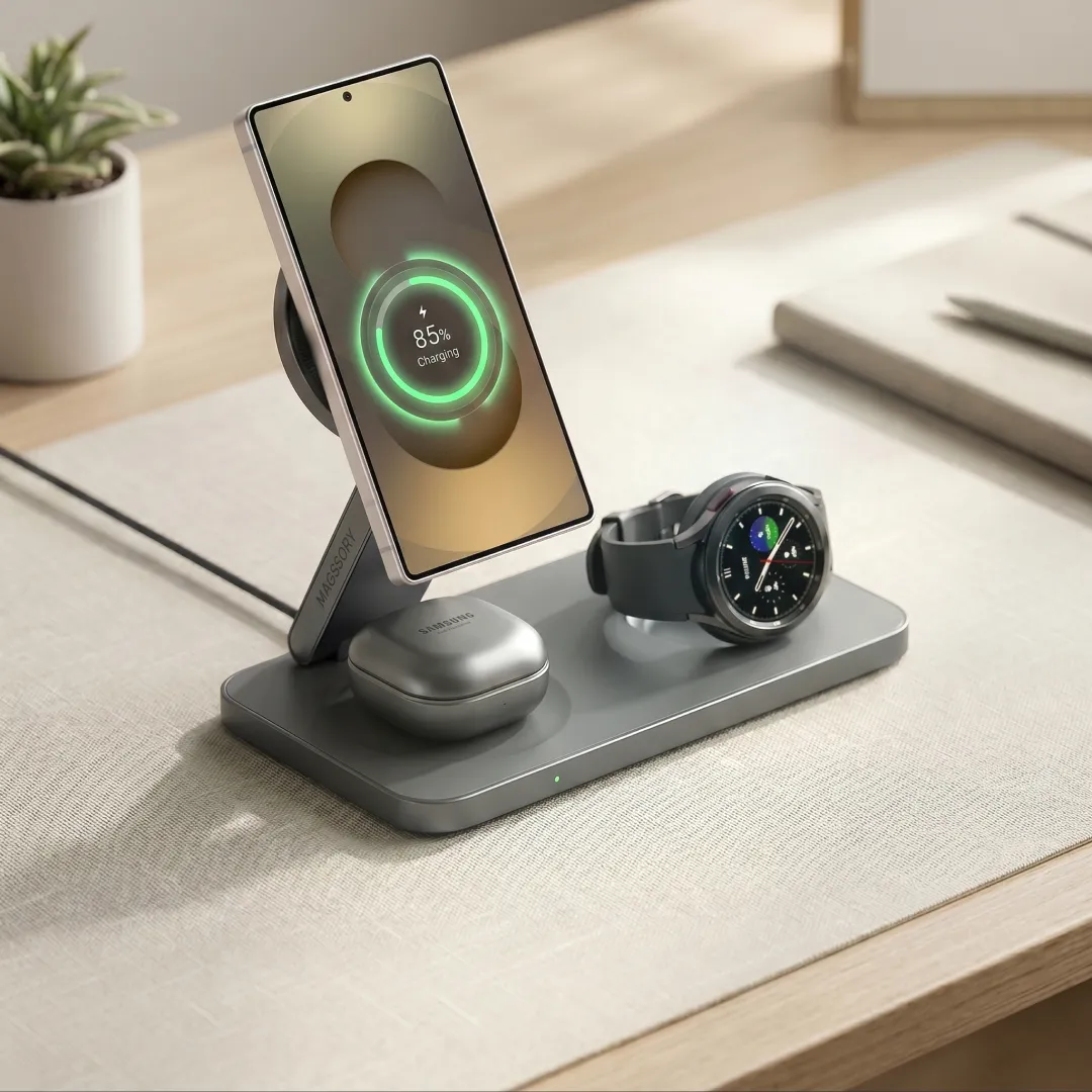 Зарядная станция 3 в 1 Magssory Yoga для Samsung Qi2 Midnight
