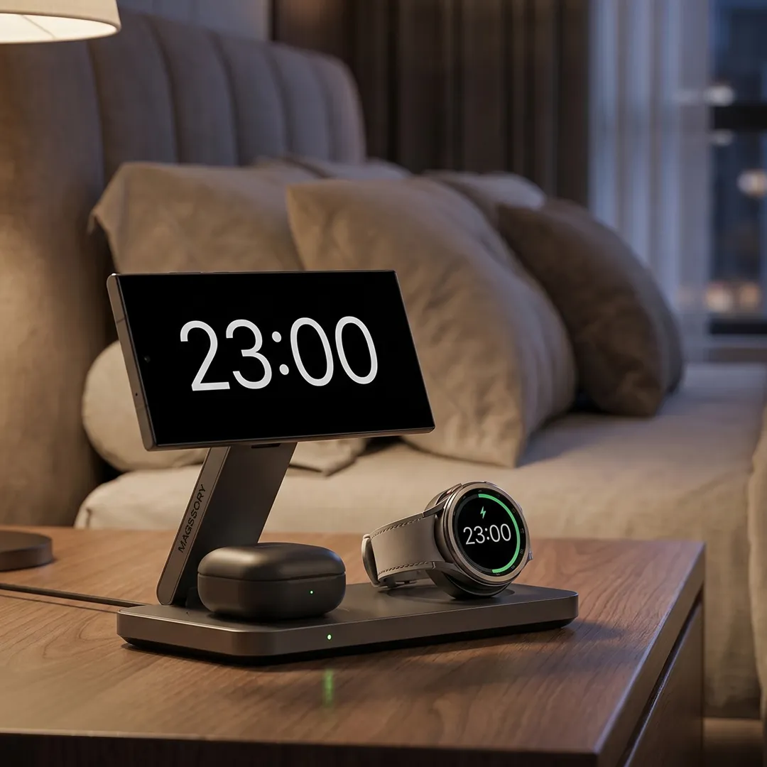 Зарядная станция 3 в 1 Magssory Yoga для Samsung Qi2 Midnight