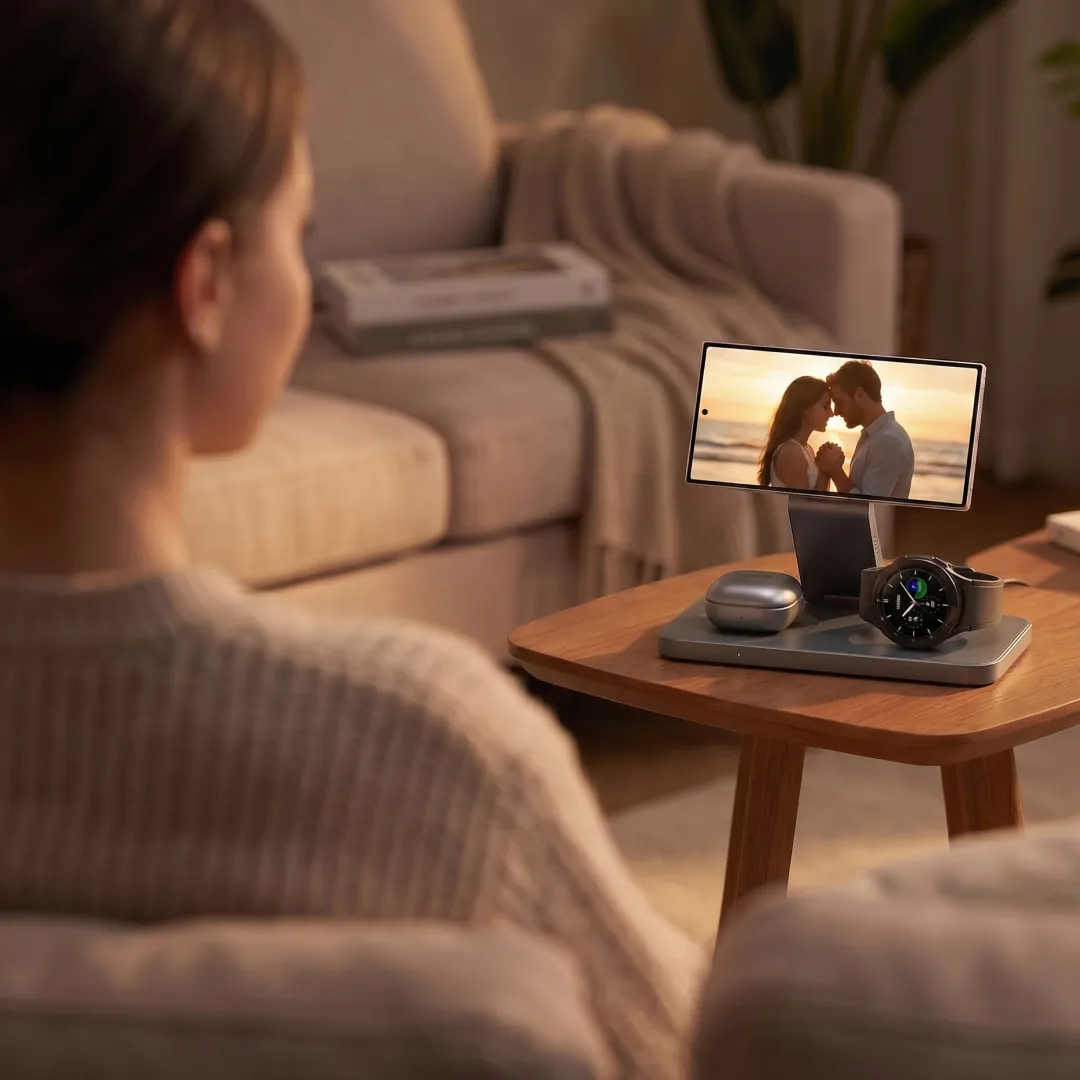 Зарядная станция 3 в 1 Magssory Yoga для Samsung Qi2 Midnight