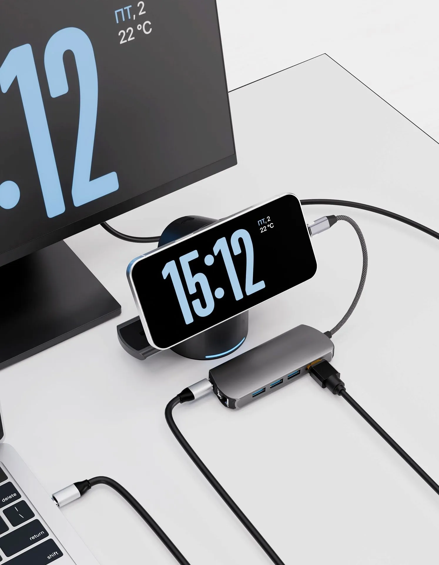 Адаптер VLP Infinity USB-C Hub 8 в 1, графитphoto3