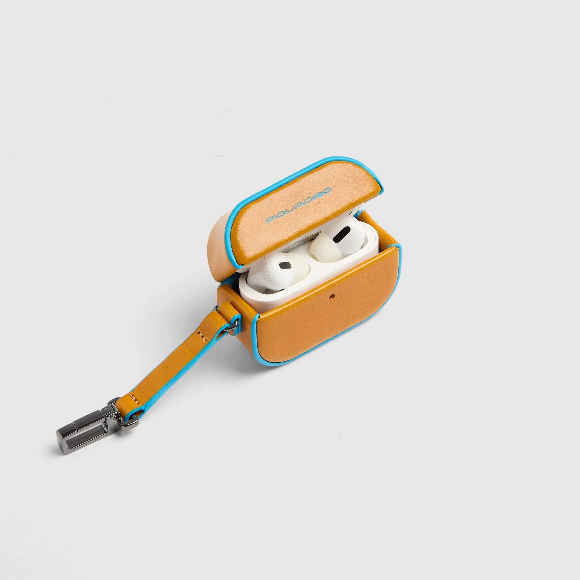 Кожаный чехол для AirPods Pro с кольцом Piquadro AC5308B2/G, жёлтыйphoto1