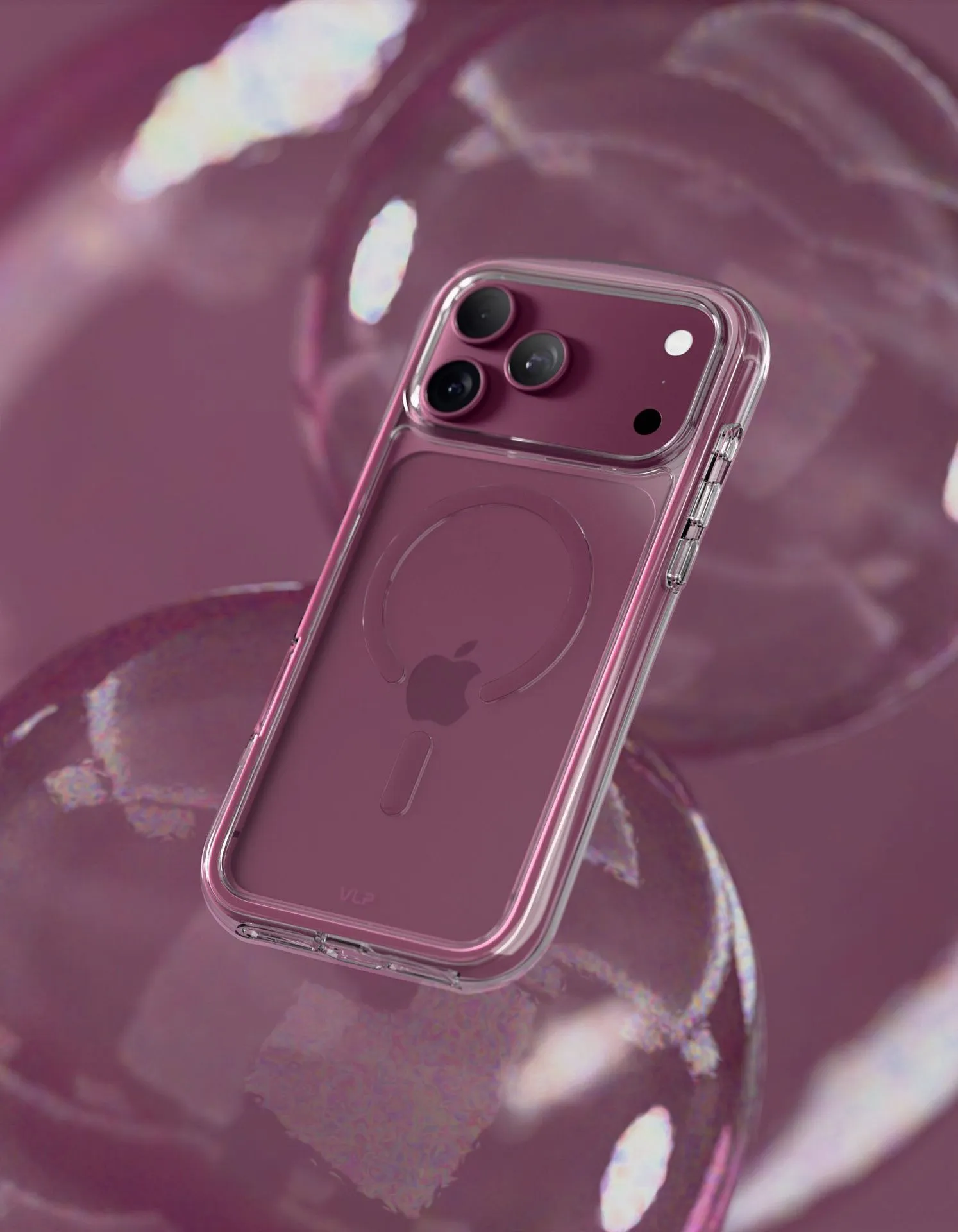 Чехол защитный VLP Bubble Case с MagSafe для iPhone 18 Pro, темно-вишневыйphoto3