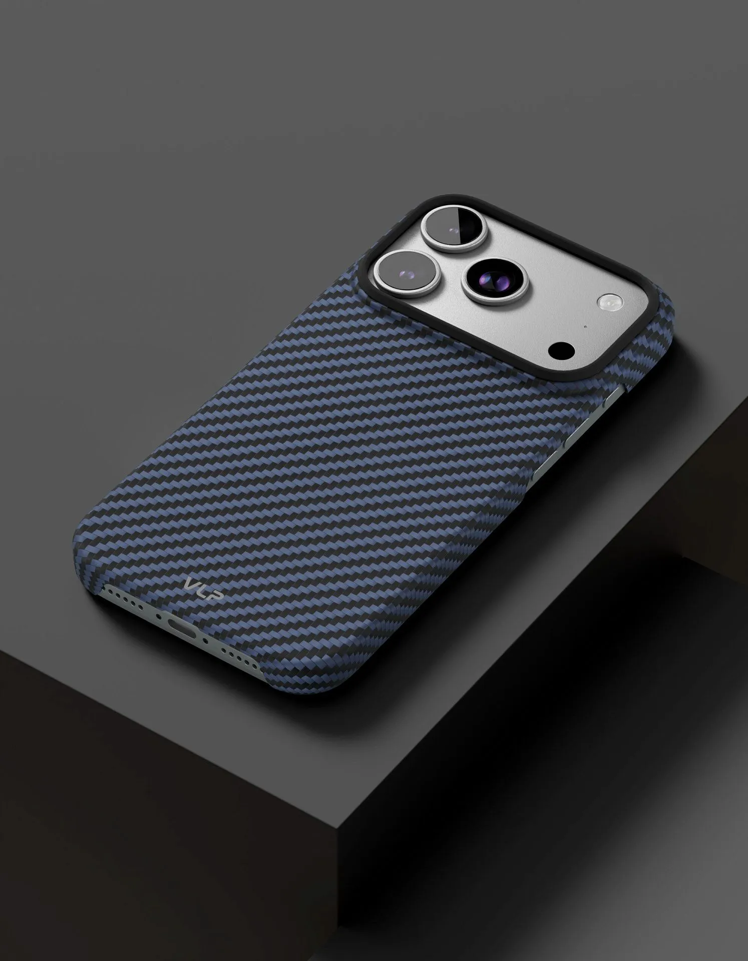 Чехол защитный VLP Kevlar Case с MagSafe для iPhone 17 Pro, синийphoto1