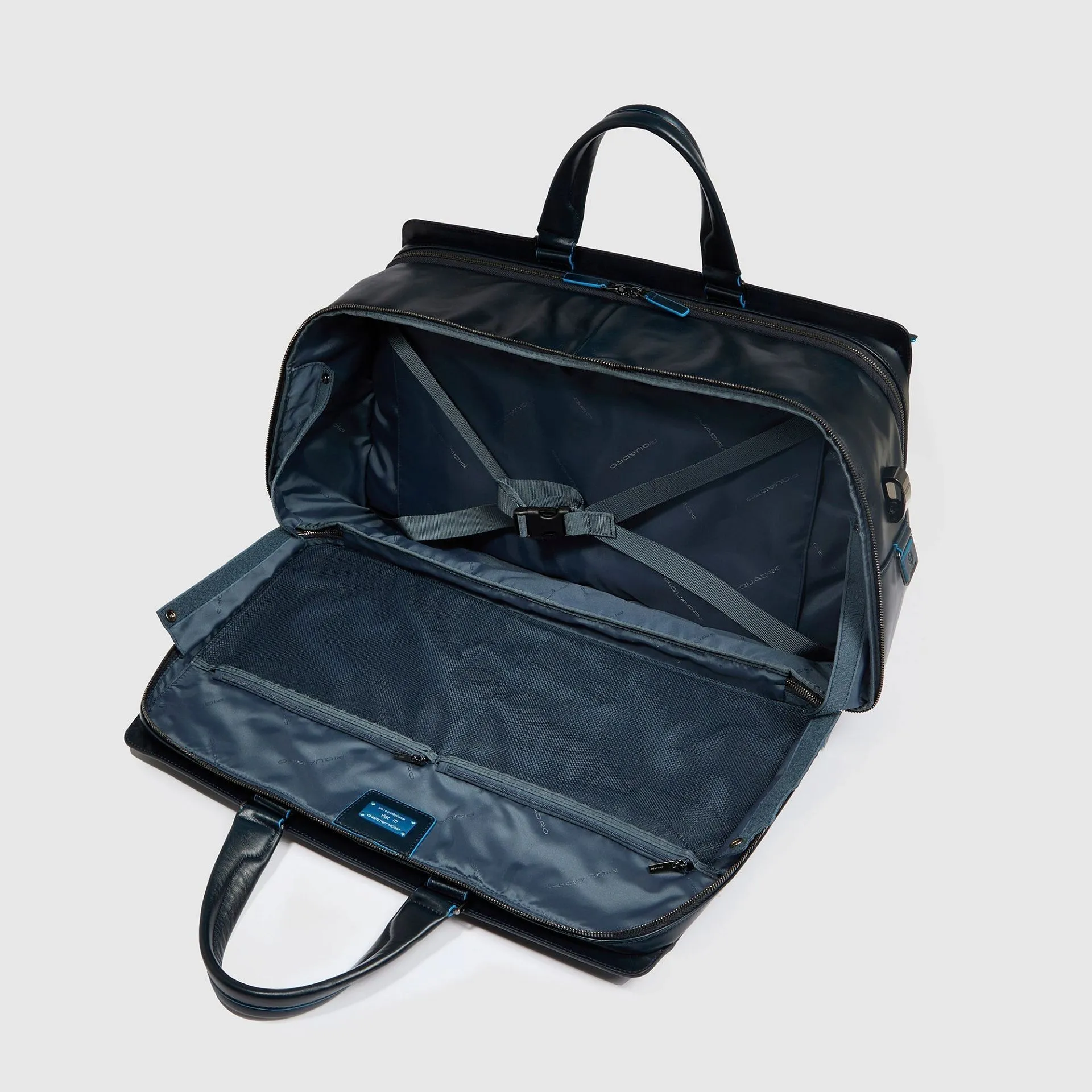 Кожаная дорожная сумка для ноутбука 14" Blue Square Piquadro BV6596B2/BLU2, синийphoto3