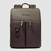 Расширяемый кожаный рюкзак для ноутбука 14" Piquadro CA6311AP/VETM, зелёный