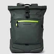 Рюкзак для ноутбука 15,6" ролл-топ, водоотталкивающий Piquadro CA6291C2OW/VE, зелёный