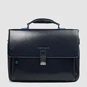 Кожаный портфель с расширением объёма для ноутбука 15" Piquadro CA3111B2/BLU2, синий