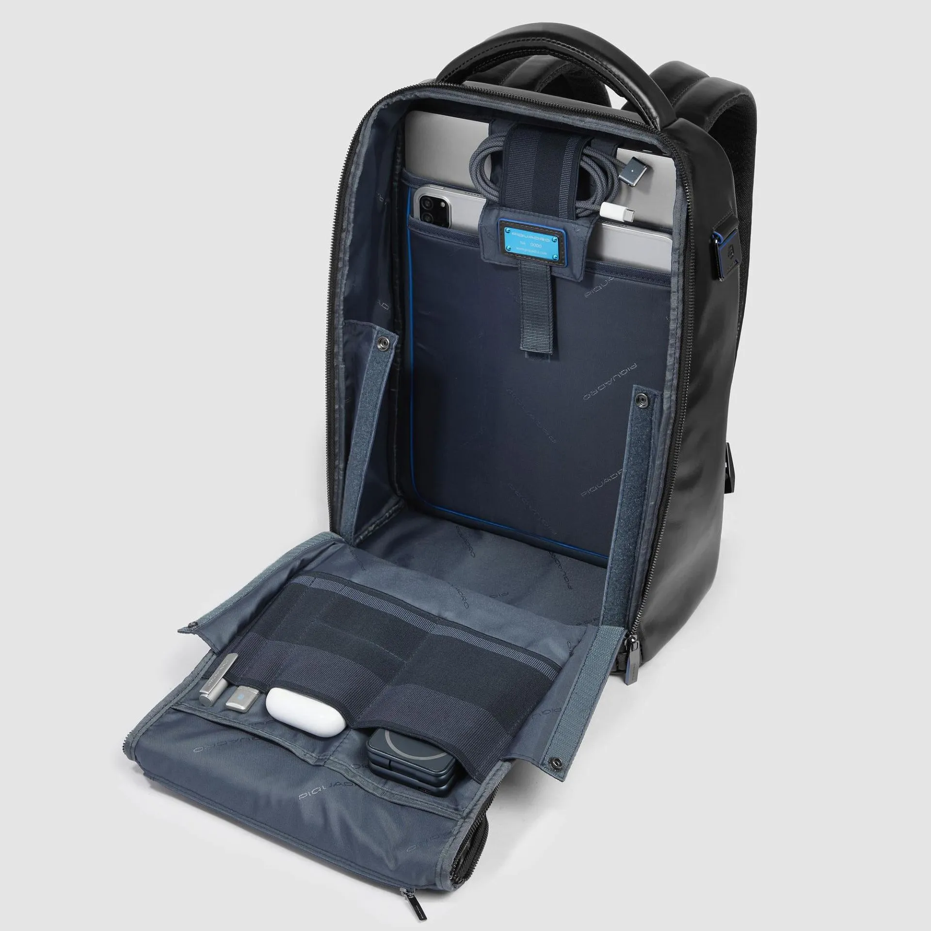 Кожаный рюкзак для ноутбука 14" с защитой RFID Piquadro CA6858B2/N, чёрныйphoto3