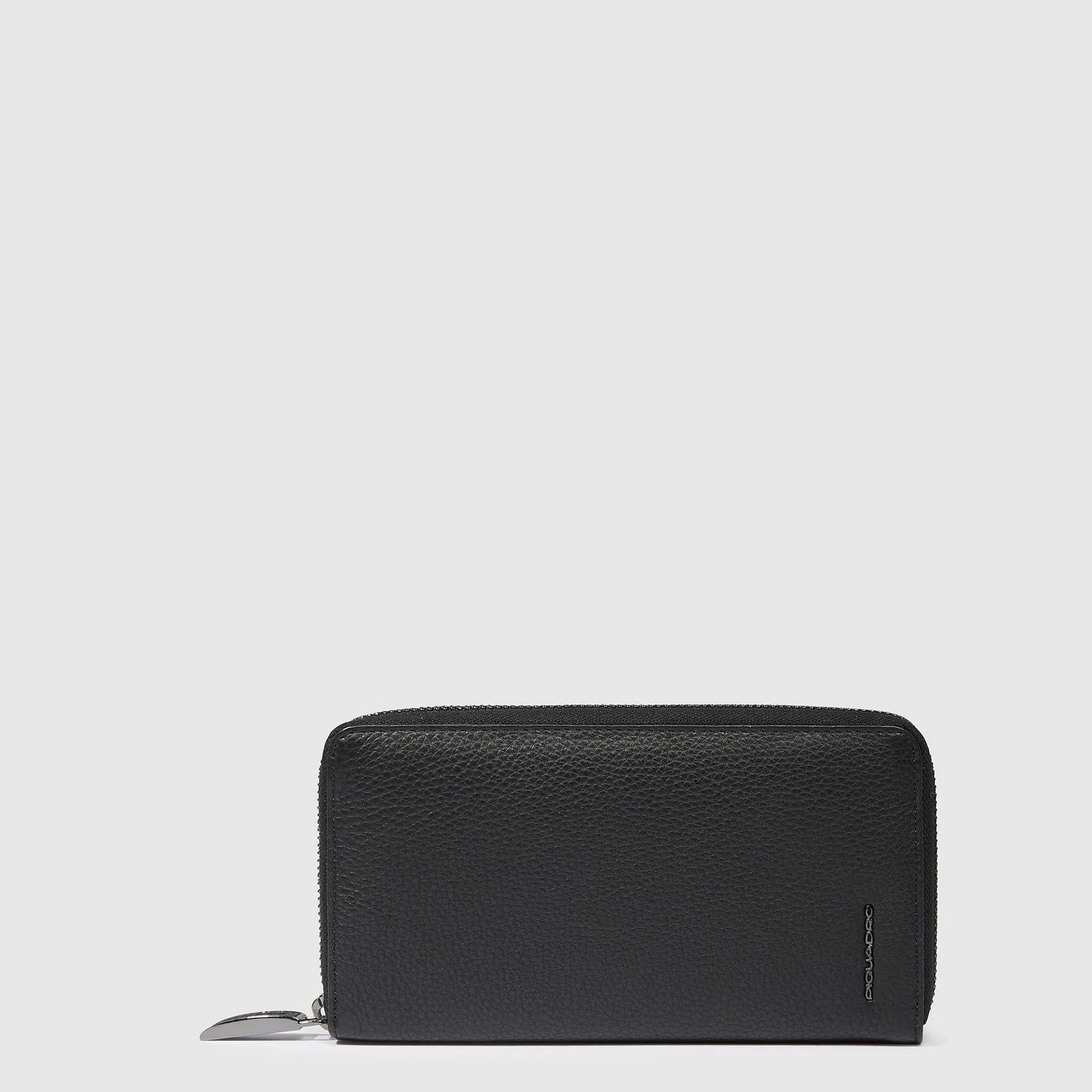 Кожаный кошелёк на молнии, 11 карт, защита RFID Piquadro PD1515MOSR/N, чёрныйphoto0