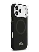 Чехол Lacoste для iPhone 17 Pro Max Liquid silicone, Черный (MagSafe)