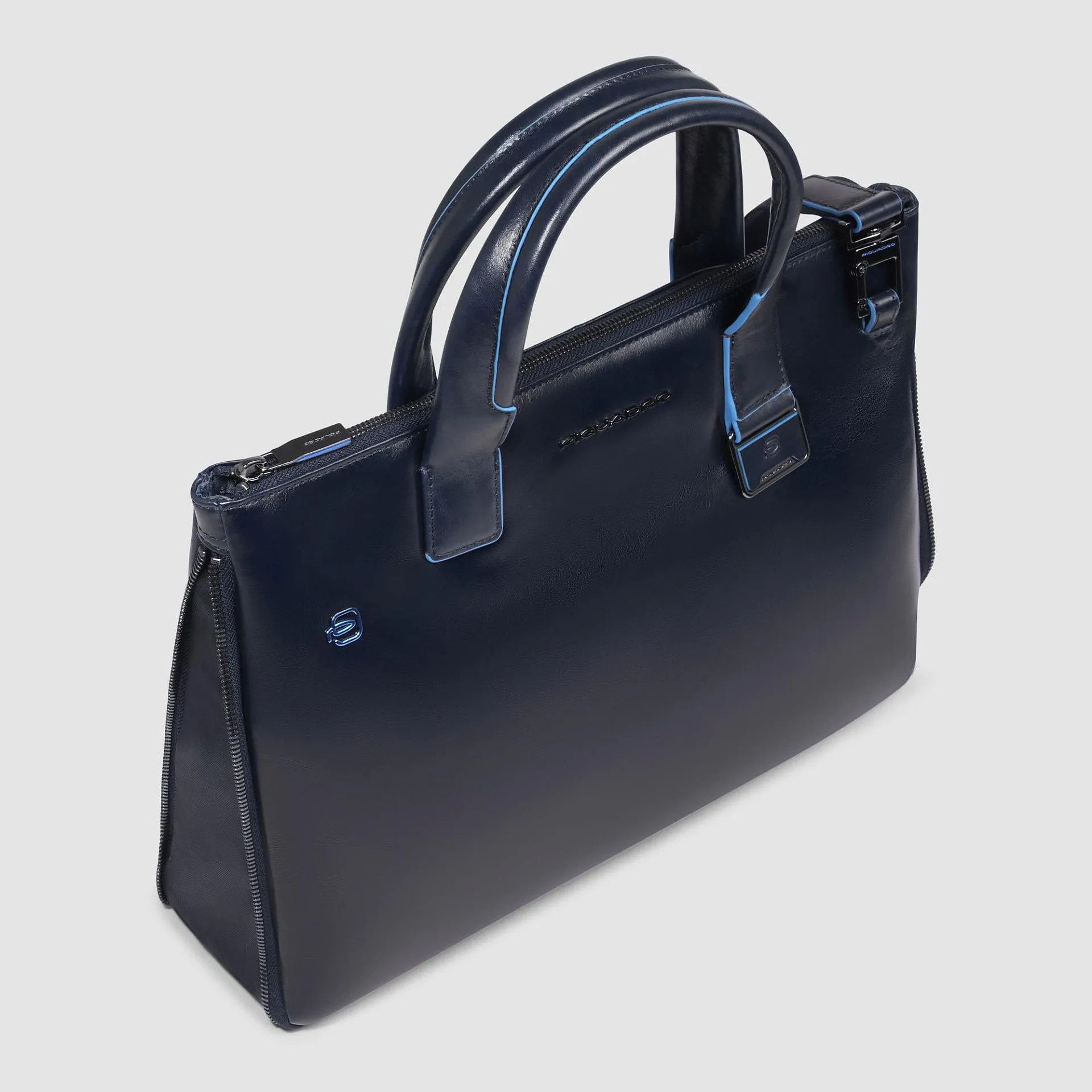 Тонкая кожаная сумка для ноутбука 14" Piquadro CA6857B2/BLU2, синийphoto4