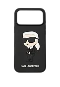 Чехол Karl Lagerfeld для iPhone 17 Pro, Черный, 3D Rubber с объемными элементами