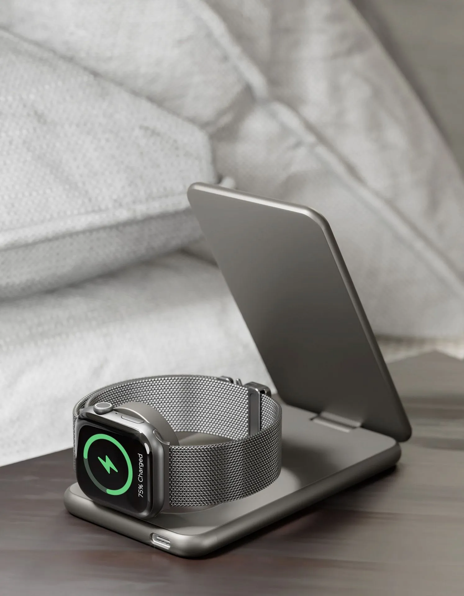 Беспроводное зарядное устройство VLP Alum Power Pro для Apple, натуральный титанphoto6