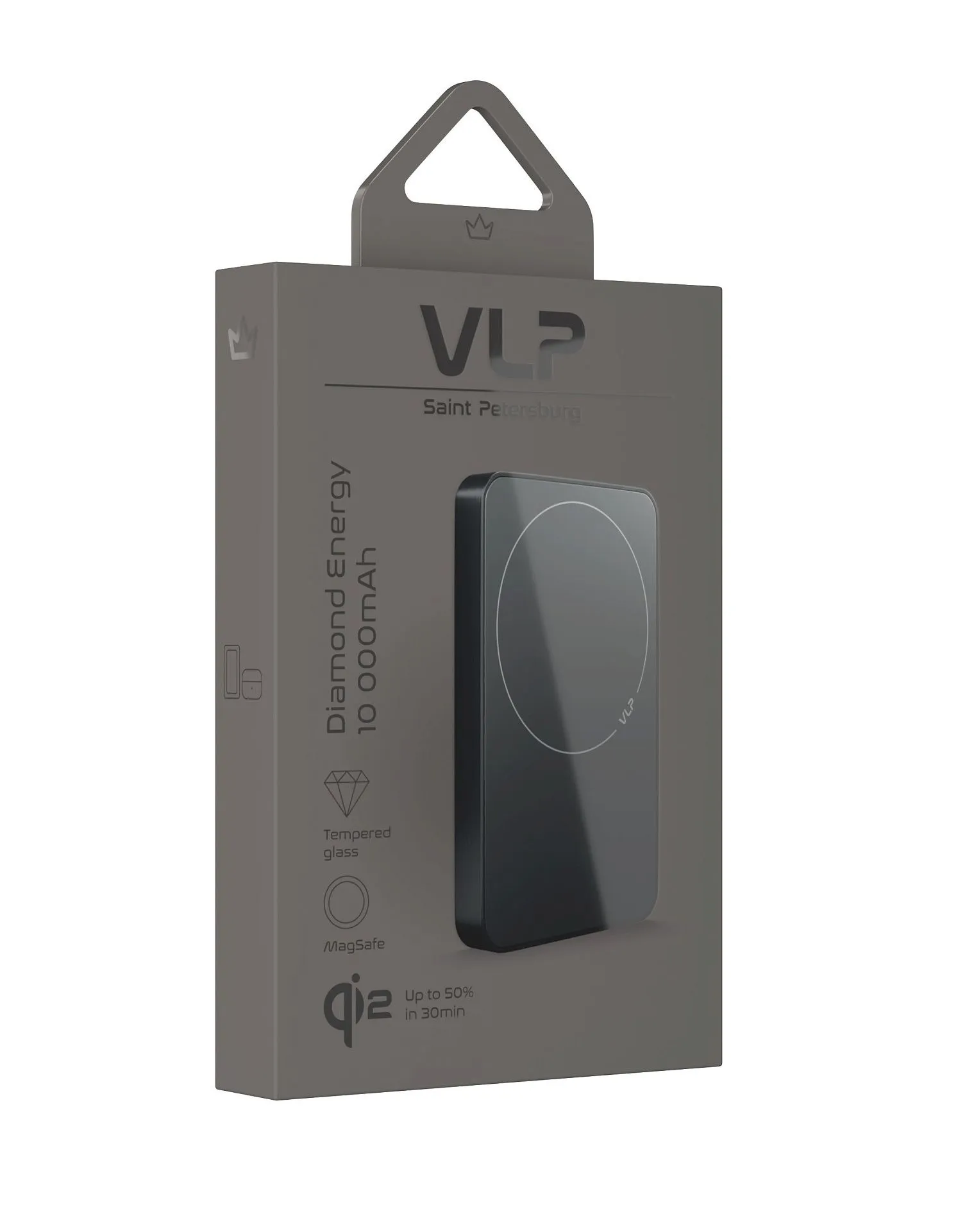 Аккумулятор внешний VLP Diamond Energy MagSafe, Qi2, 10000 mAh, USB-C, черный титанphoto7
