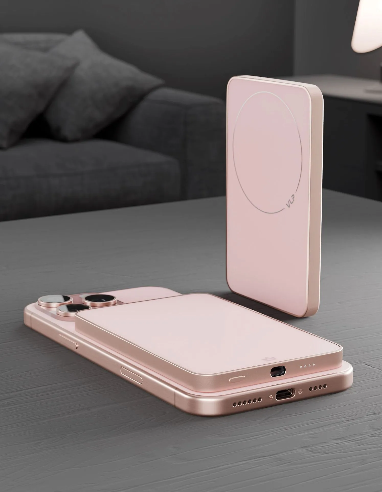 Аккумулятор внешний VLP Diamond Energy MagSafe, Qi2, 5000 mAh, USB-C, пустынный титанphoto5