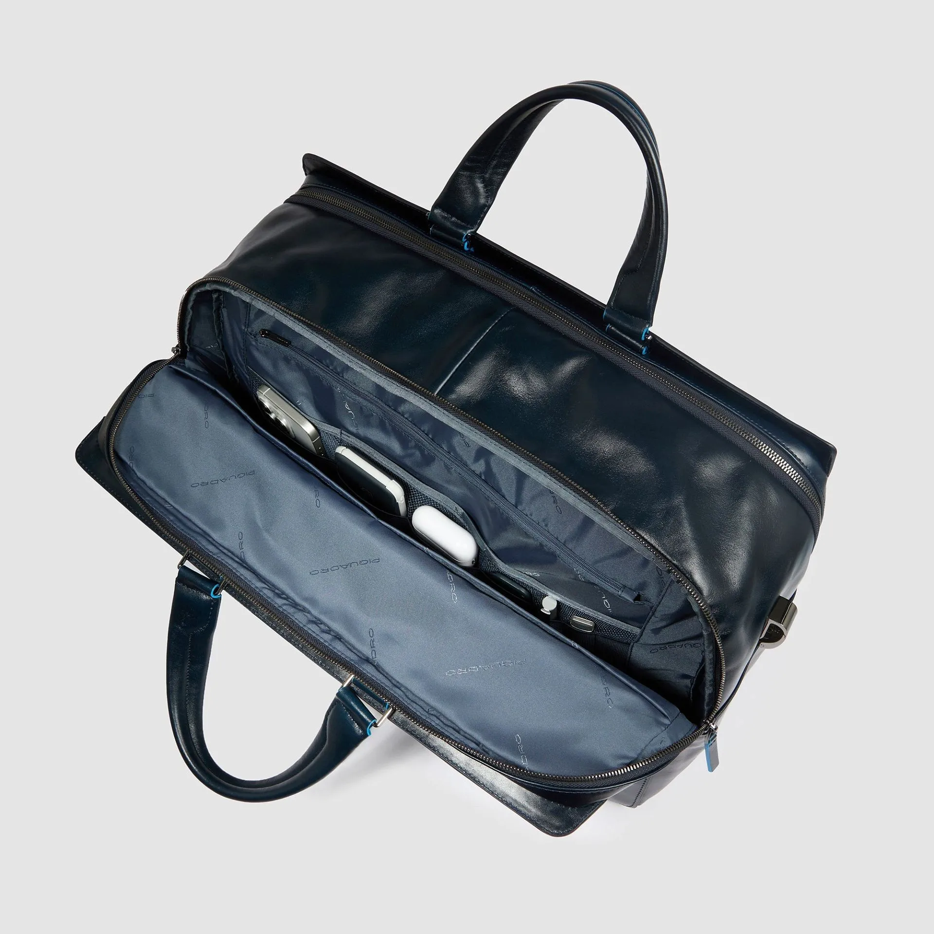 Кожаная дорожная сумка для ноутбука 14" Blue Square Piquadro BV6596B2/BLU2, синийphoto4