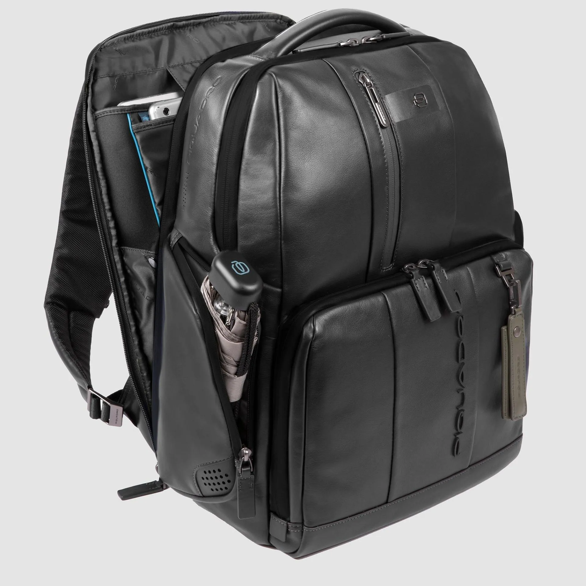 Кожаный рюкзак для ноутбука 15,6" с RFID-защитой Piquadro CA4532UB00/N, чёрныйphoto1