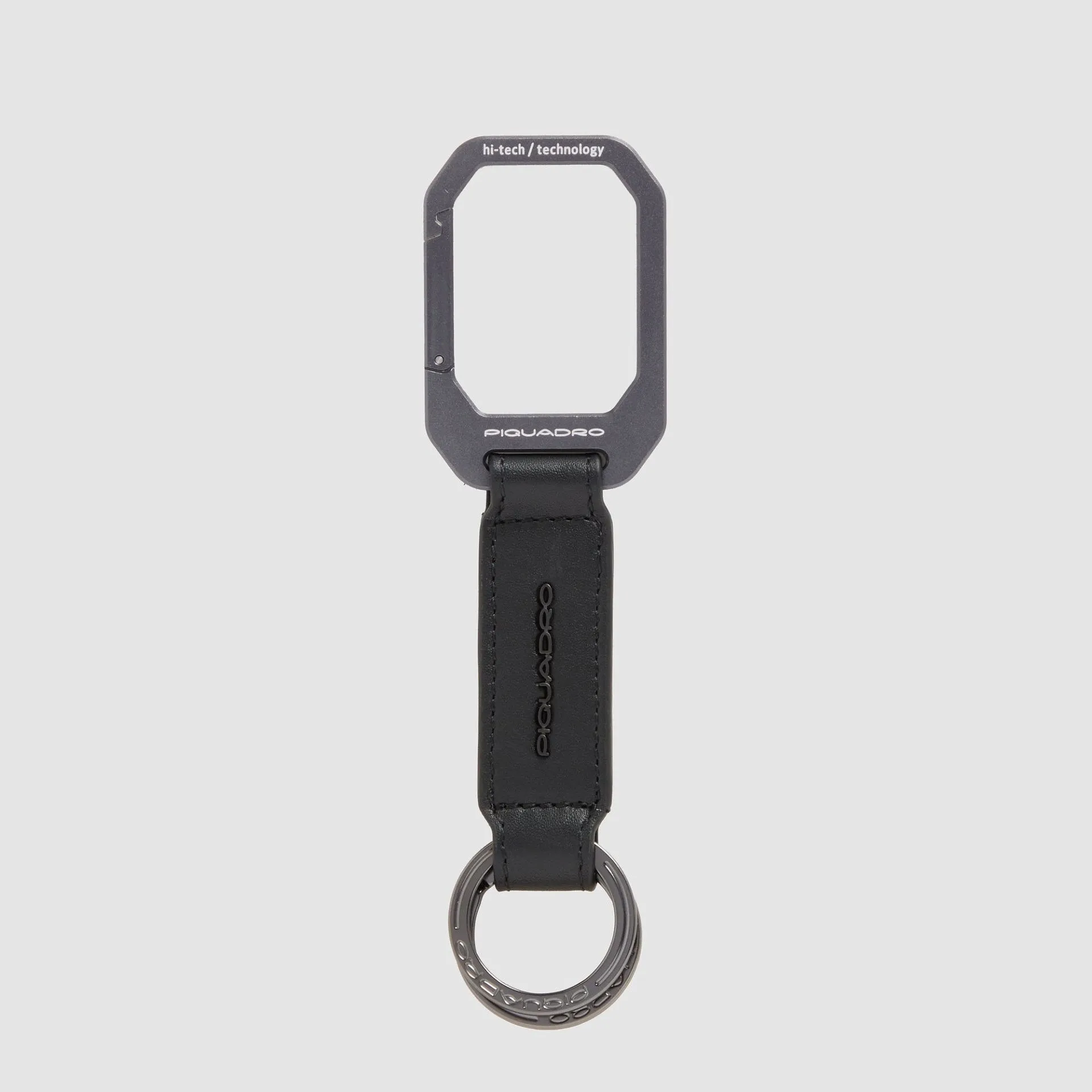 Кожаный брелок для ключей с карабином и кольцами Piquadro PC6177W149/N, чёрныйphoto0