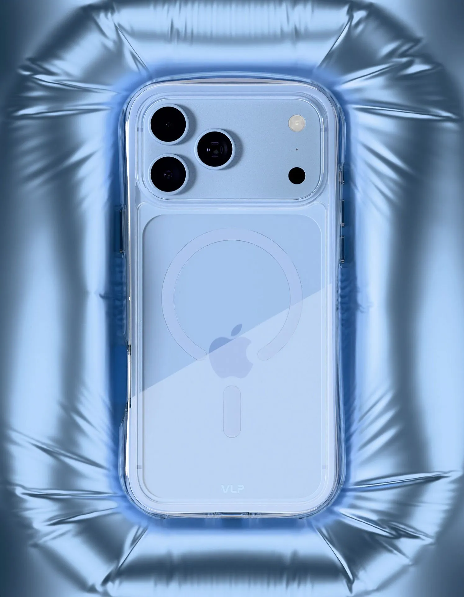 Чехол защитный VLP Bubble Case с MagSafe для iPhone 18 Pro, голубойphoto1