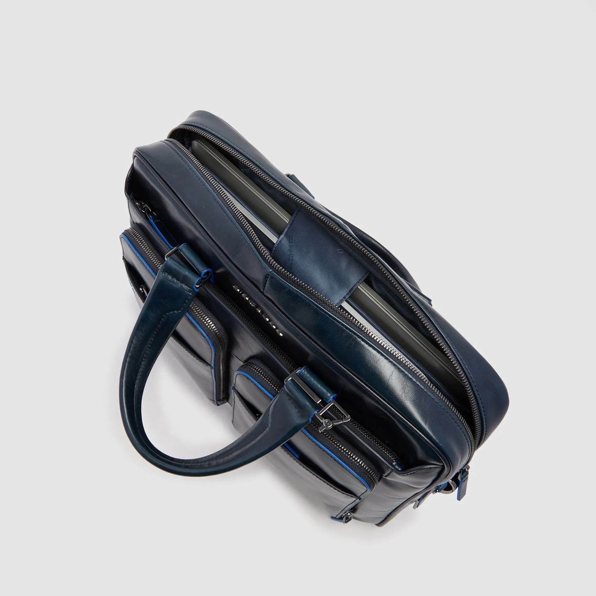 Кожаная сумка для ноутбука 14" с навесным замком Piquadro CA2849B2/BLU2, синийphoto3