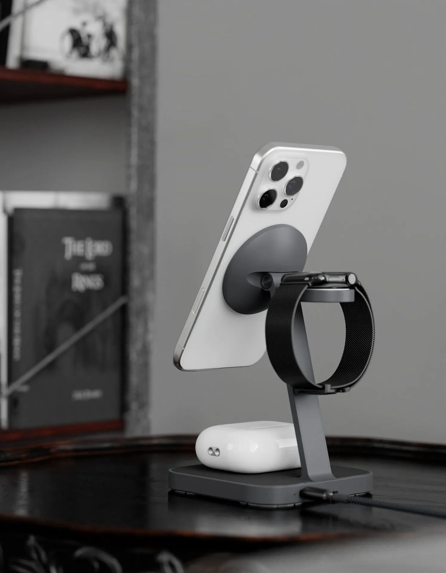 Беспроводное зарядное устройство VLP Unity Power 3in1 для Apple, серый космосphoto9