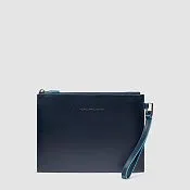 Кожаный клатч для iPad mini с карманом для AirPods Piquadro AC6509B2/BLU2, синий