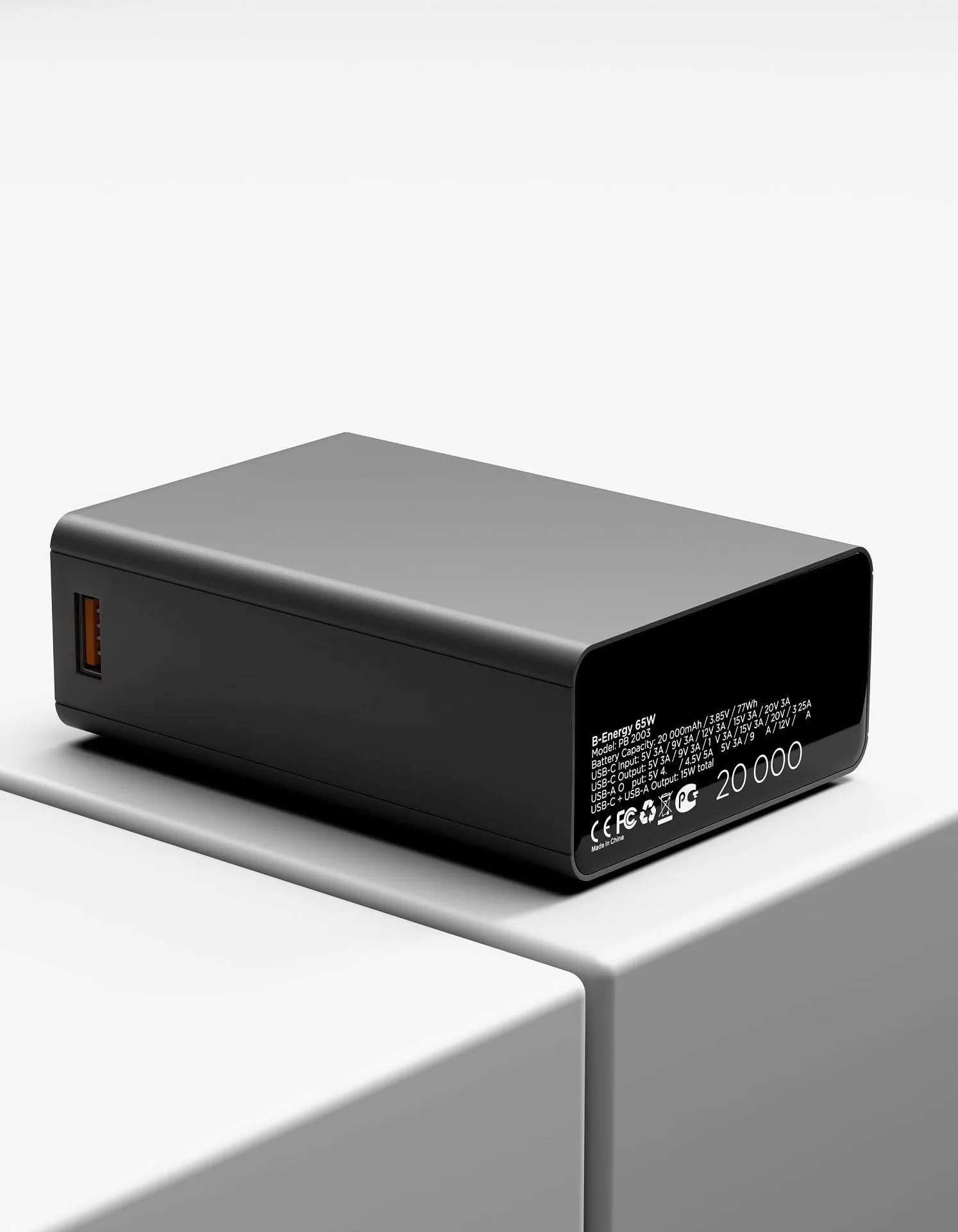 Аккумулятор внешний VLP B-Energy 20000 mAh 65W, USB-C, USB-A , steel grayphoto4