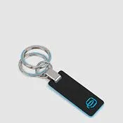 Кожаный брелок для ключей с двумя кольцами Piquadro PC3755B2/N, чёрный