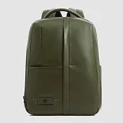Кожаный рюкзак для ноутбука 14" с RFID-защитой Piquadro CA6766W137/VE2, зелёный