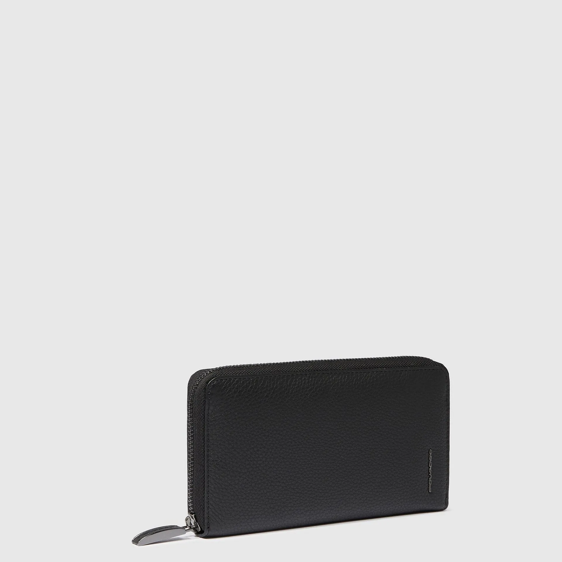 Кожаный кошелёк на молнии, 11 карт, защита RFID Piquadro PD1515MOSR/N, чёрныйphoto1