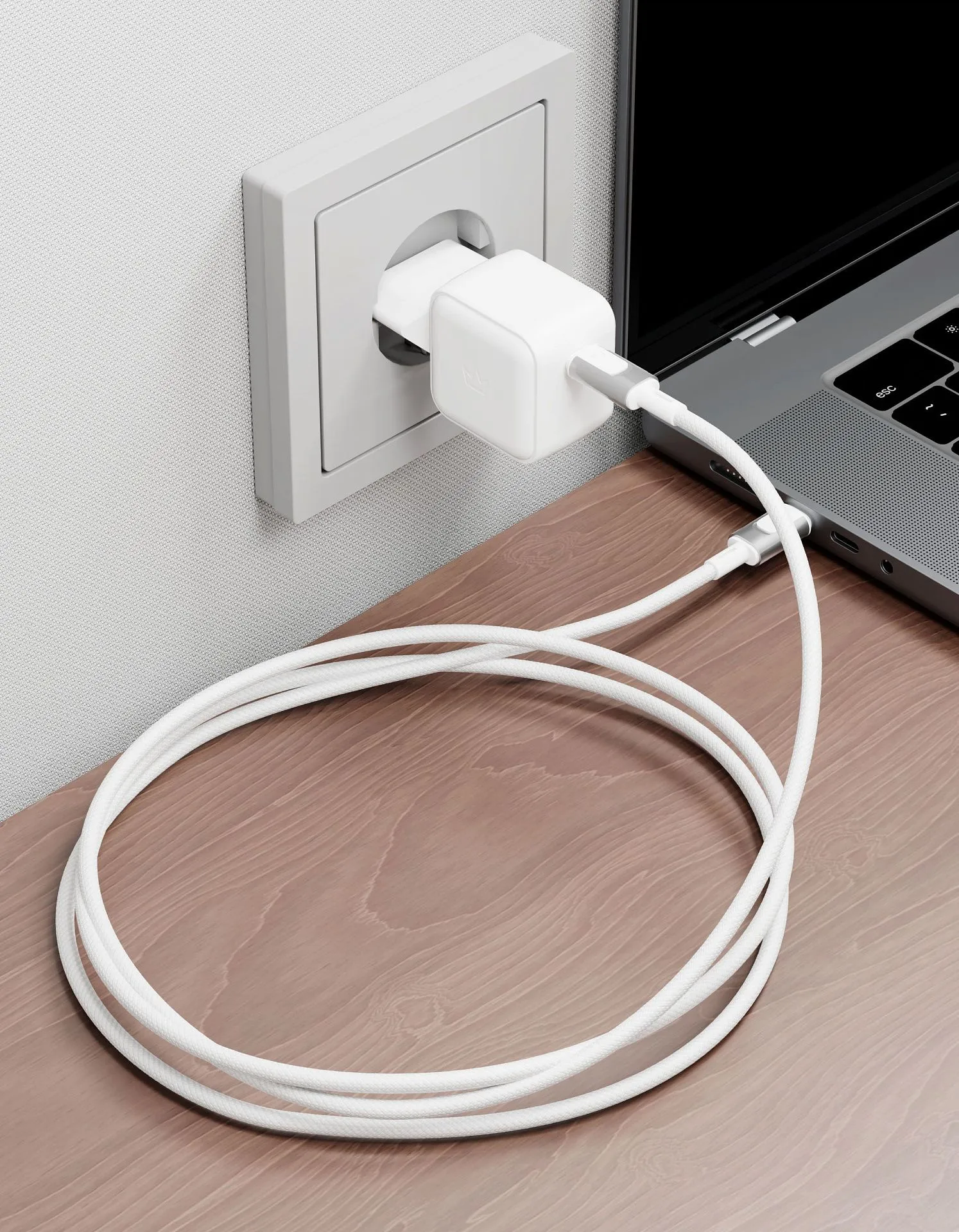 Дата-кабель VLP Force Line 100W USB-C + USB-C, 2.0m, белыйphoto4
