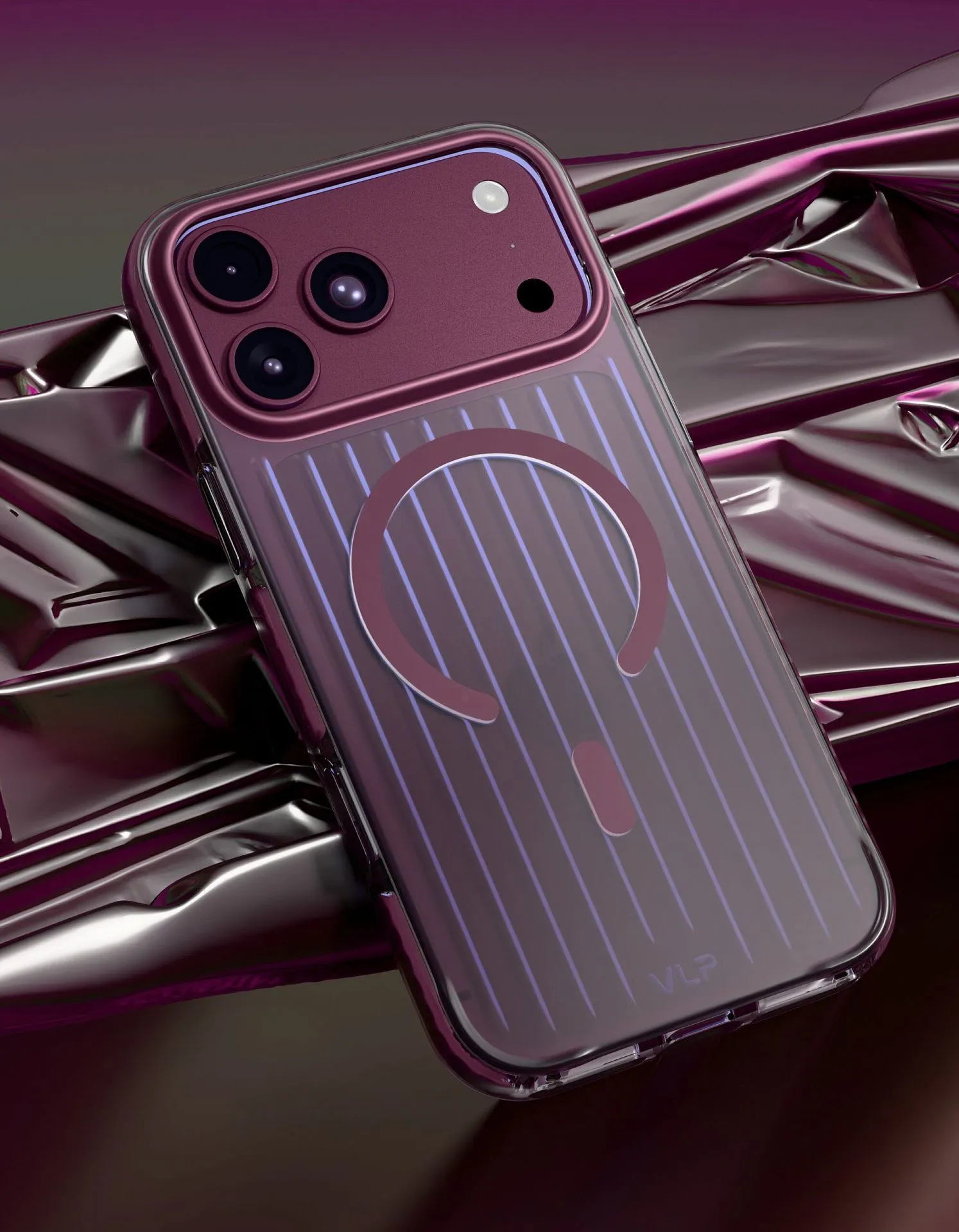 Чехол защитный VLP Pulse Case с MagSafe для iPhone 18 Pro, темно-вишневыйphoto2