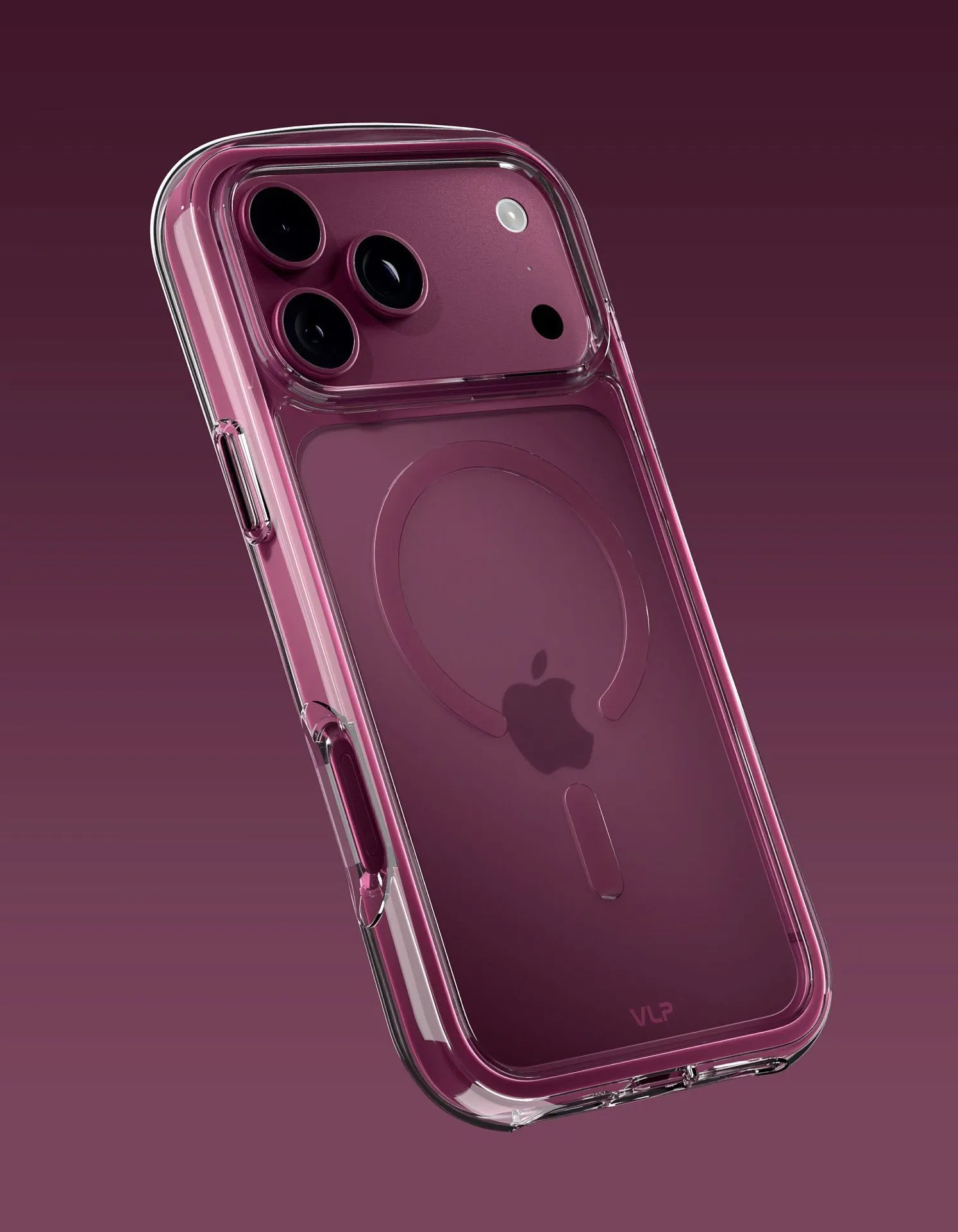 Чехол защитный VLP Bubble Case с MagSafe для iPhone 18 Pro, темно-вишневыйphoto2