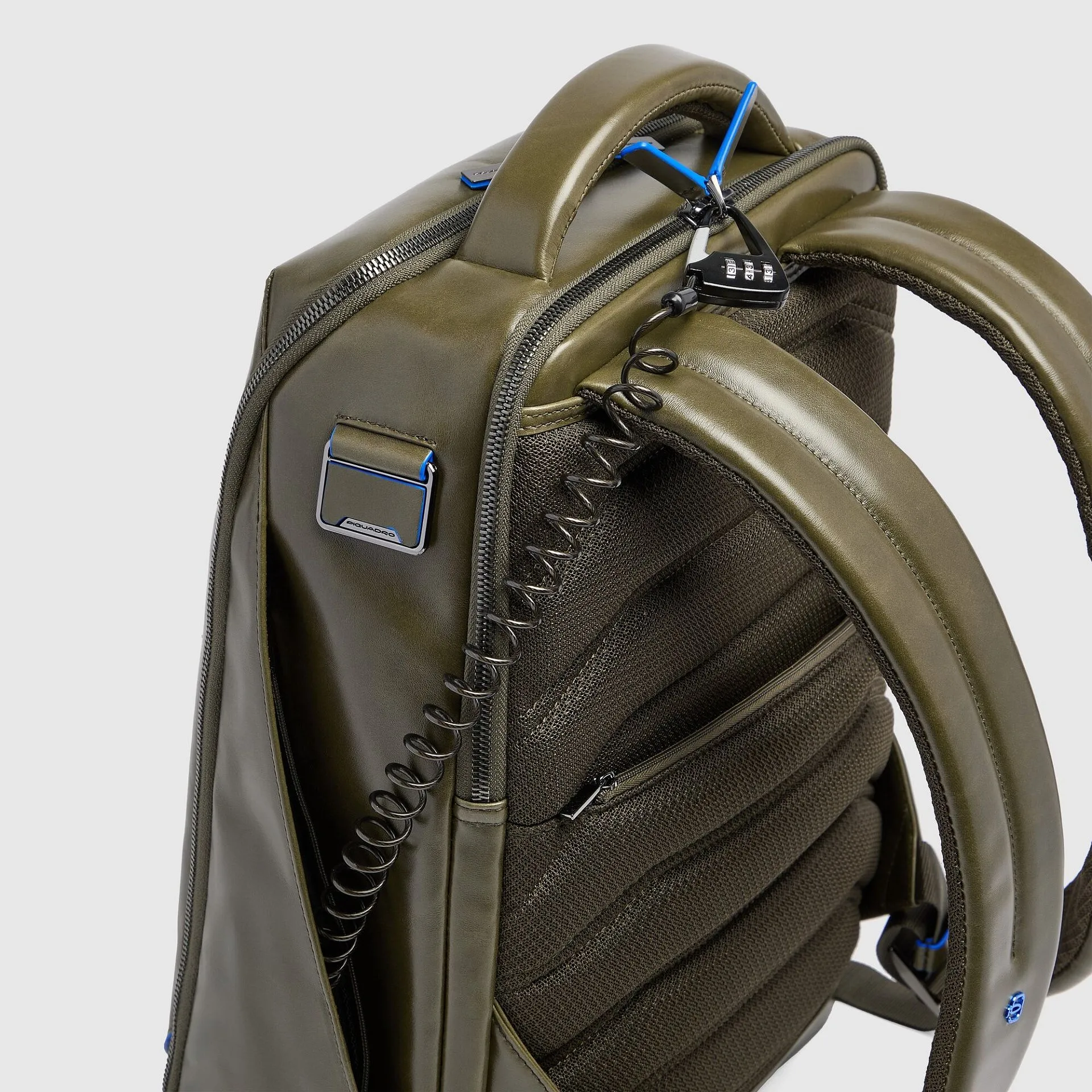 Кожаный рюкзак для ноутбука 14" с RFID-защитой Piquadro CA6591B2/VE, зелёныйphoto6