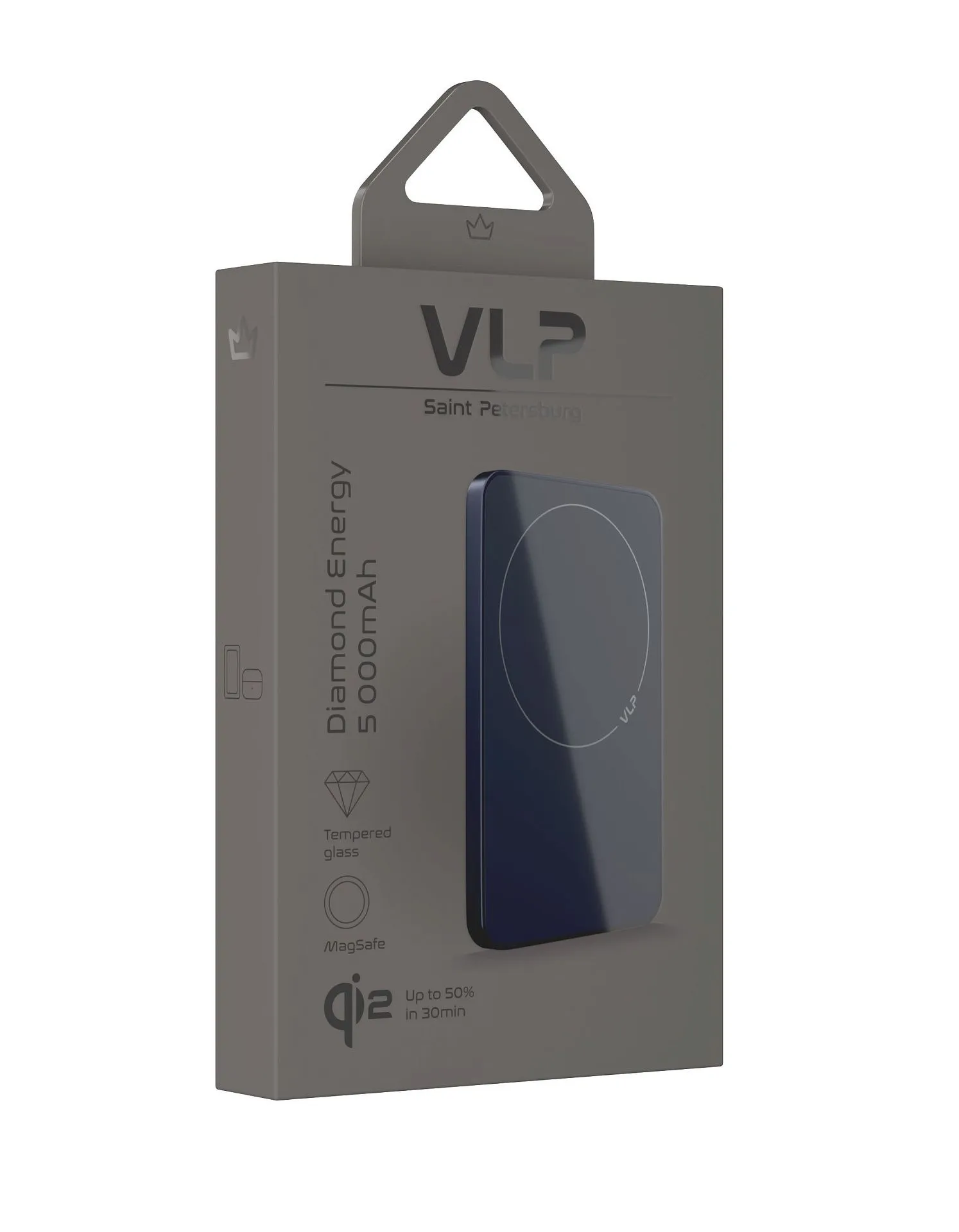 Аккумулятор внешний VLP Diamond Energy MagSafe, Qi2, 5000 mAh, 3A, USB-C, темно-синийphoto5