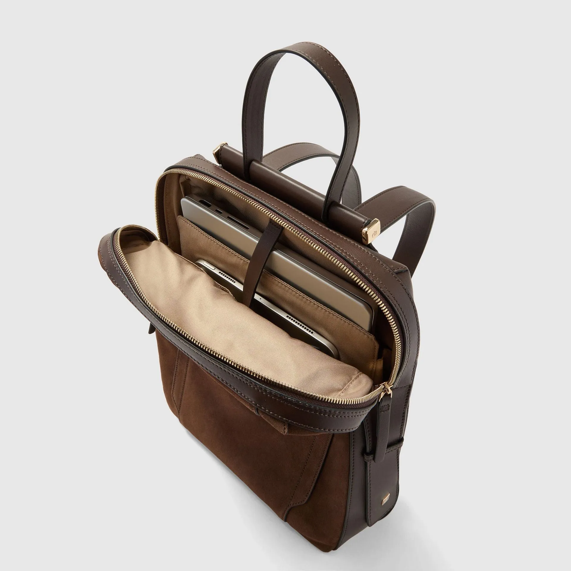 Женский кожаный рюкзак для ноутбука 14" Piquadro CA4576W92/MS, коричневый - noce scuro scamosciatophoto3