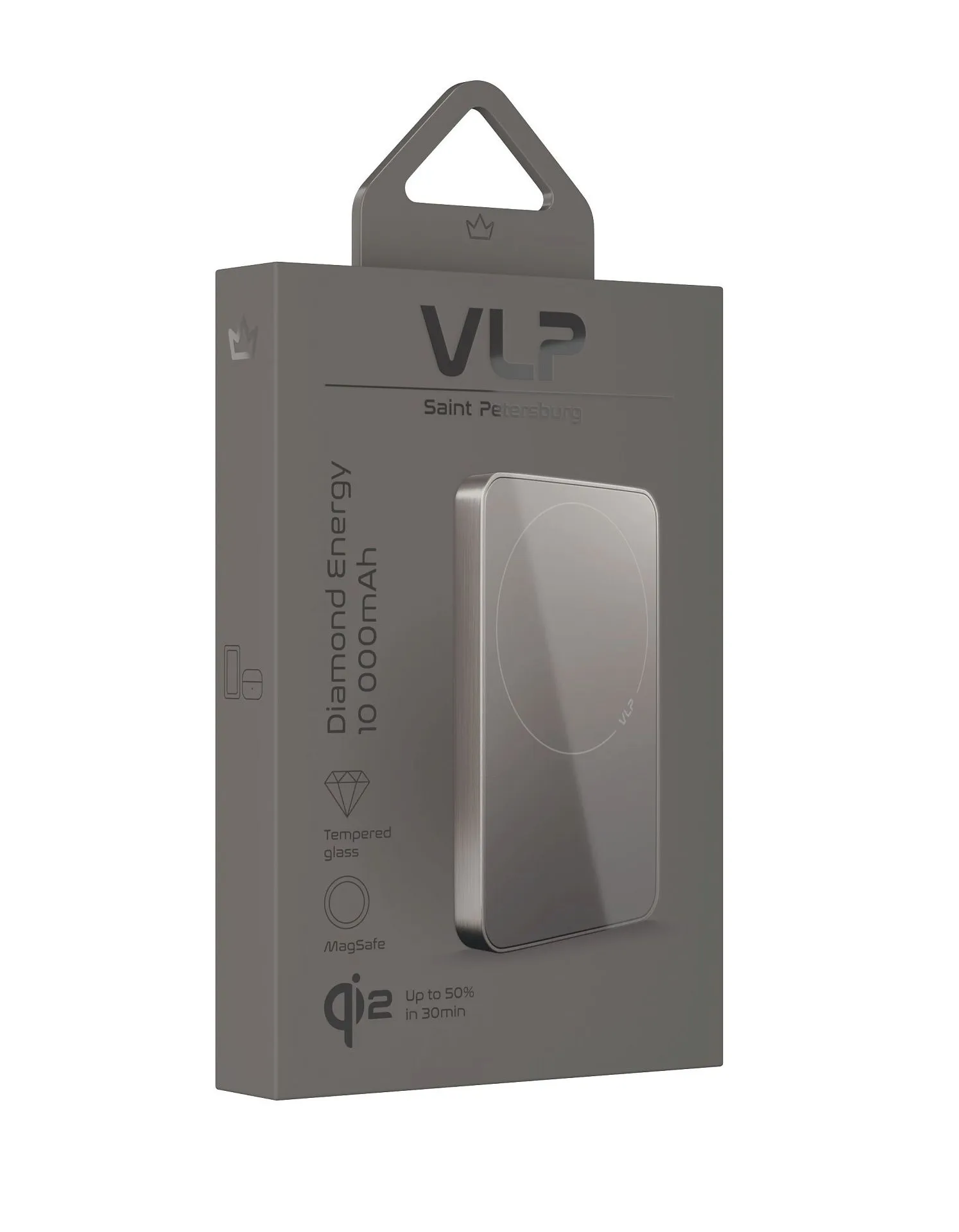 Аккумулятор внешний VLP Diamond Energy MagSafe, Qi2, 10000 mAh, USB-C, натуральный титанphoto5