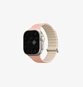 Ремешок UNIQ Revix Evo для Apple Watch 49/46/45/44 мм, белый / розовый (crepepink ivory)
