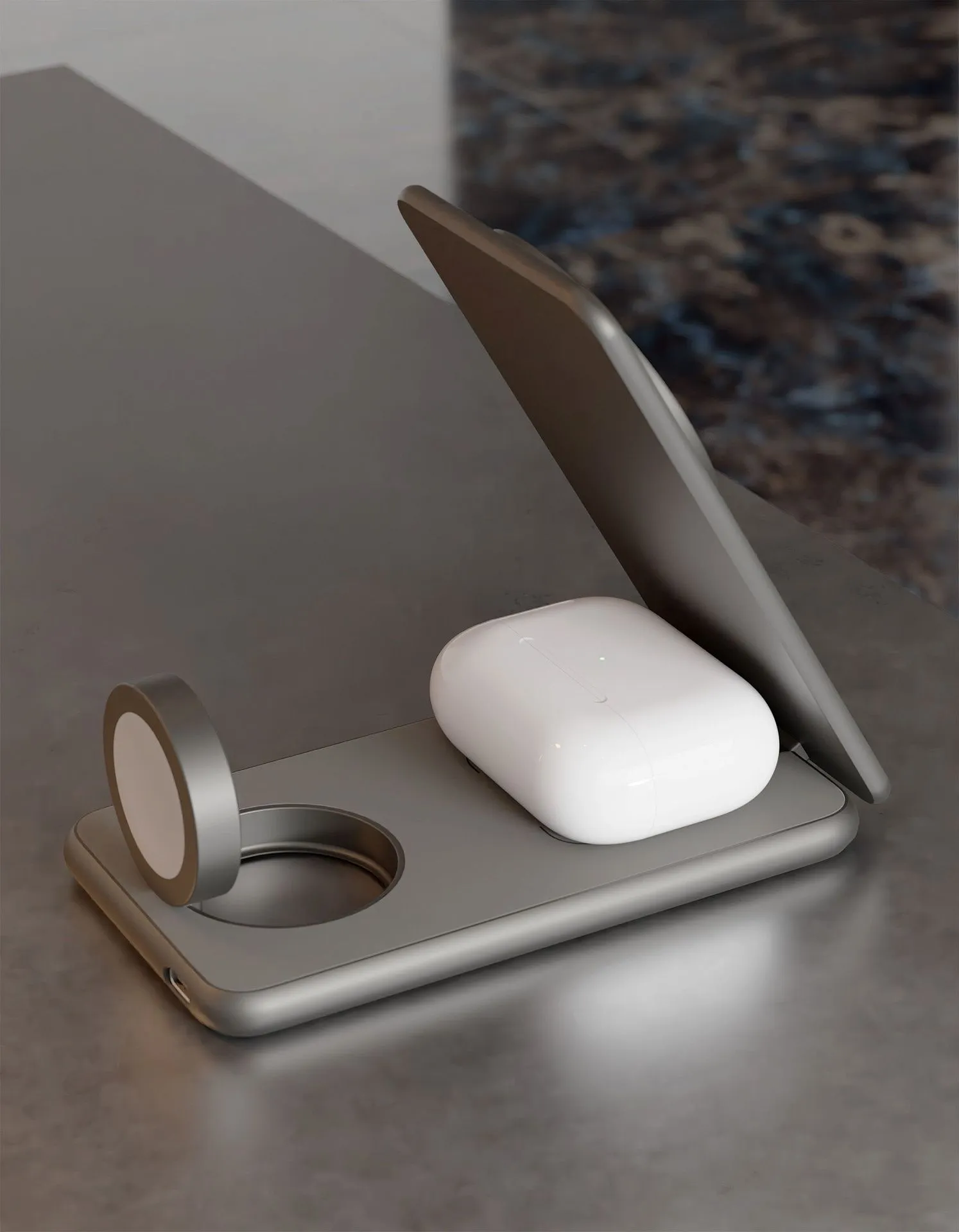 Беспроводное зарядное устройство VLP Alum Power Pro для Apple, натуральный титанphoto8