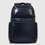 Кожаный рюкзак для ноутбука 15,6" со стальным тросом Piquadro CA6592B2BM/BLU2, синий