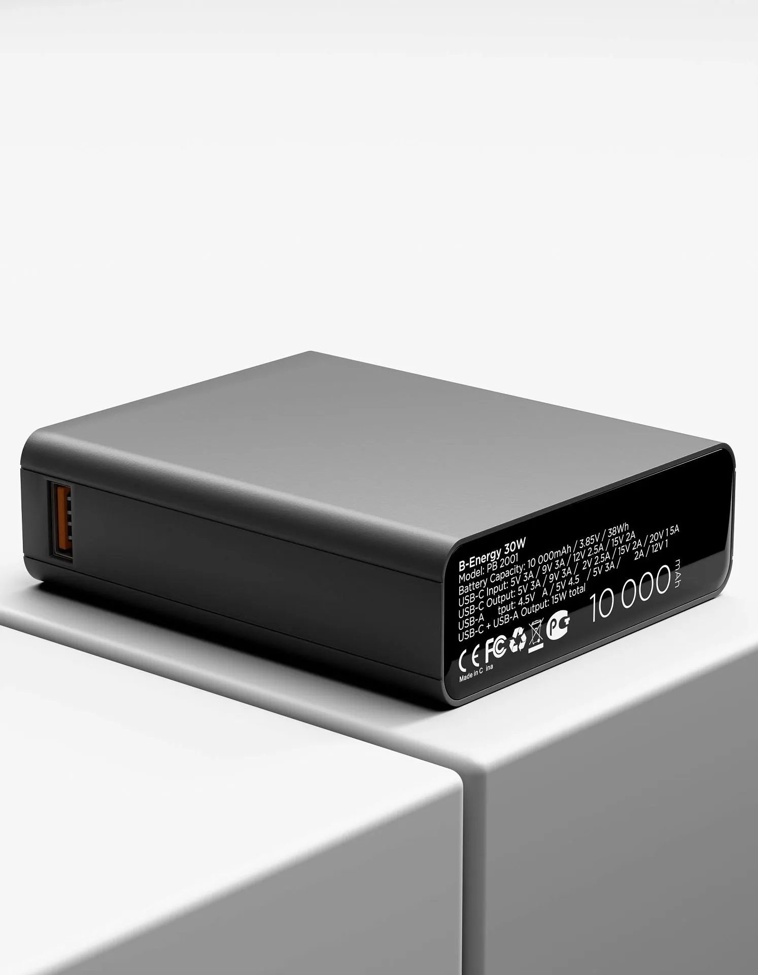 Аккумулятор внешний VLP B-Energy 10000 mAh 30W, USB-C, USB-A , steel grayphoto1