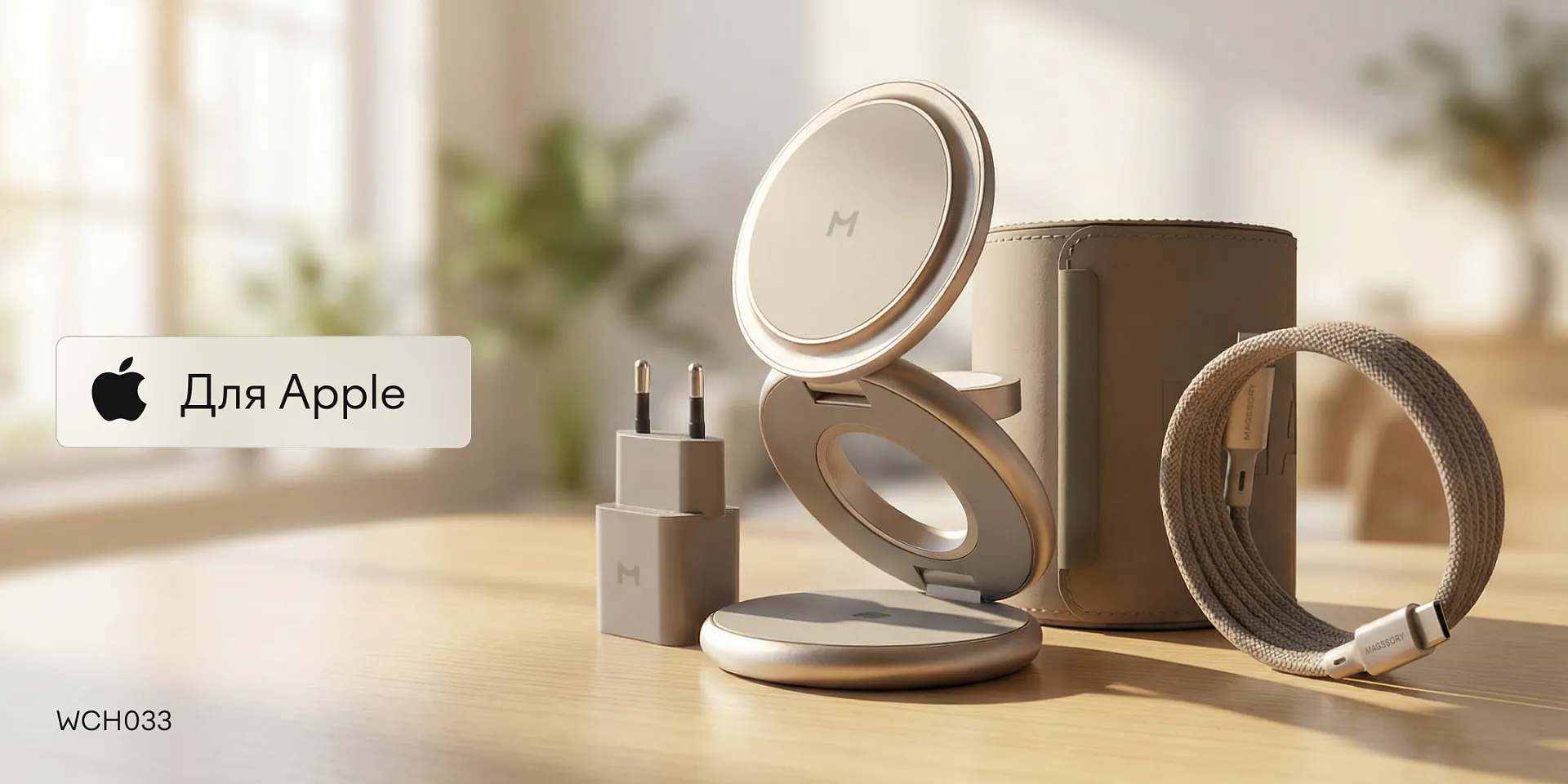 Зарядная станция Magssory Disc Signature Edition 3 в 1 для Apple Titanphoto6