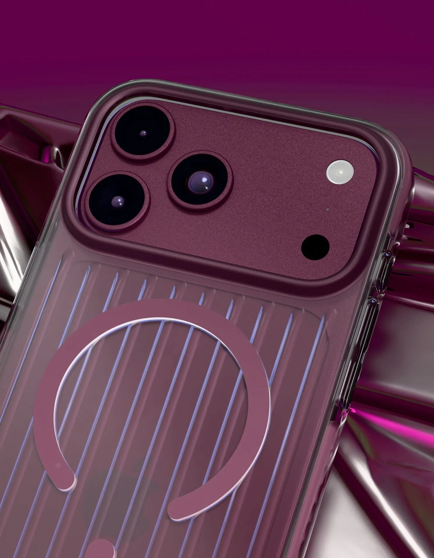 Чехол защитный VLP Pulse Case с MagSafe для iPhone 18 Pro, темно-вишневыйphoto3