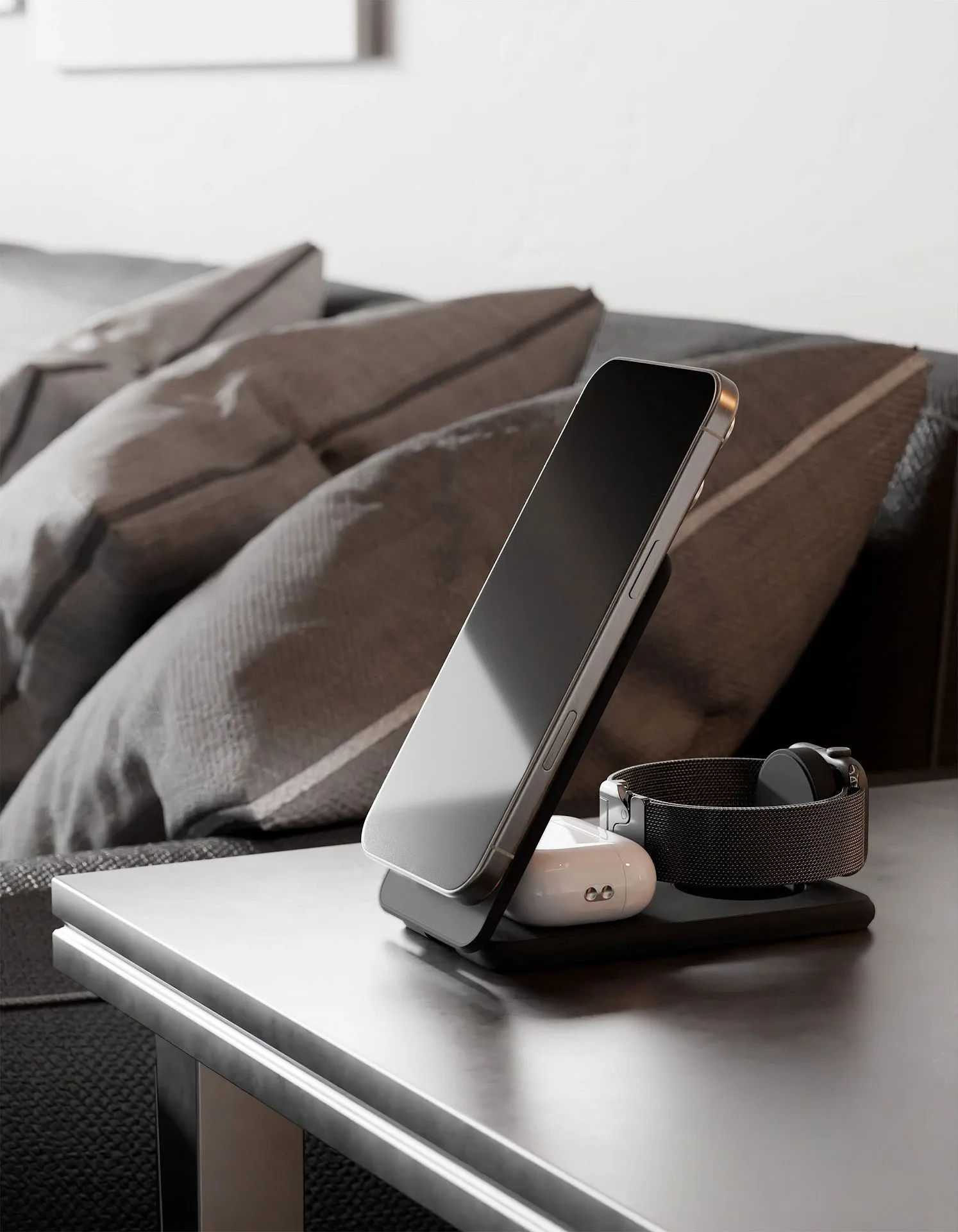 Беспроводное зарядное устройство VLP Alum Power Pro для Apple, черный титанphoto5